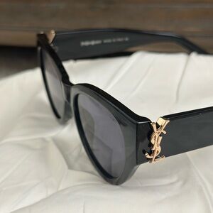 Yves Saint Laurent Black Sunglasses with Gold Detail